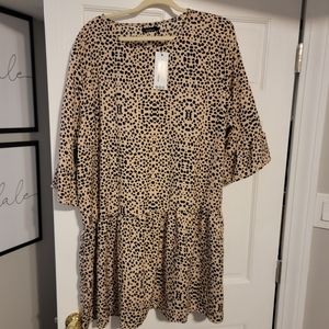 Plus size leopard dress